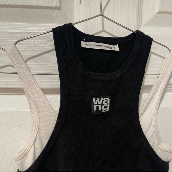 T by Alexander Wang Black Layered Ribbed Tank Dress - S - Picture 4 of 9